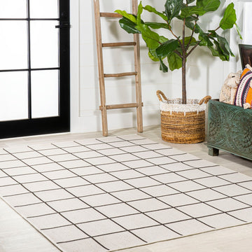 Grid Modern Squares Indoor/outdoor Area Rug